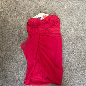 Pink Strapless Chiffon Dress